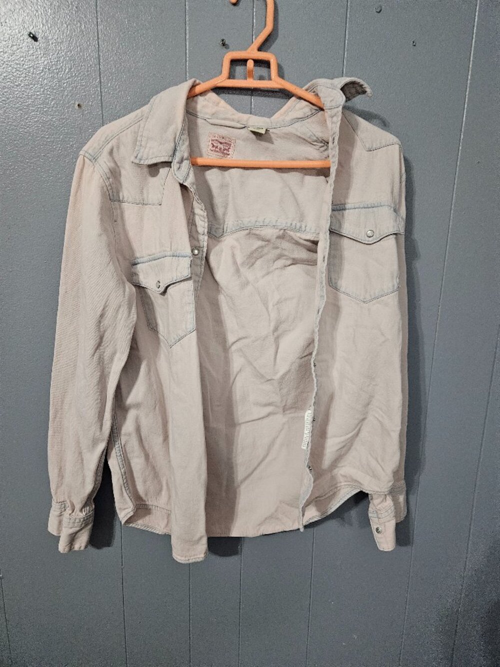 Levi Strauss Men's Tan Western Snap-Button Shirt - Size S